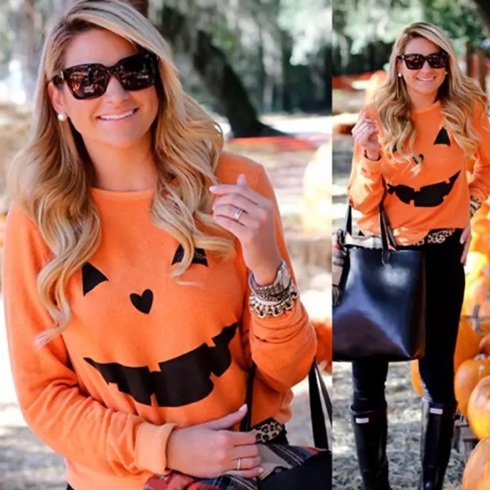 Halloween Pumpkin long sleeve sweater